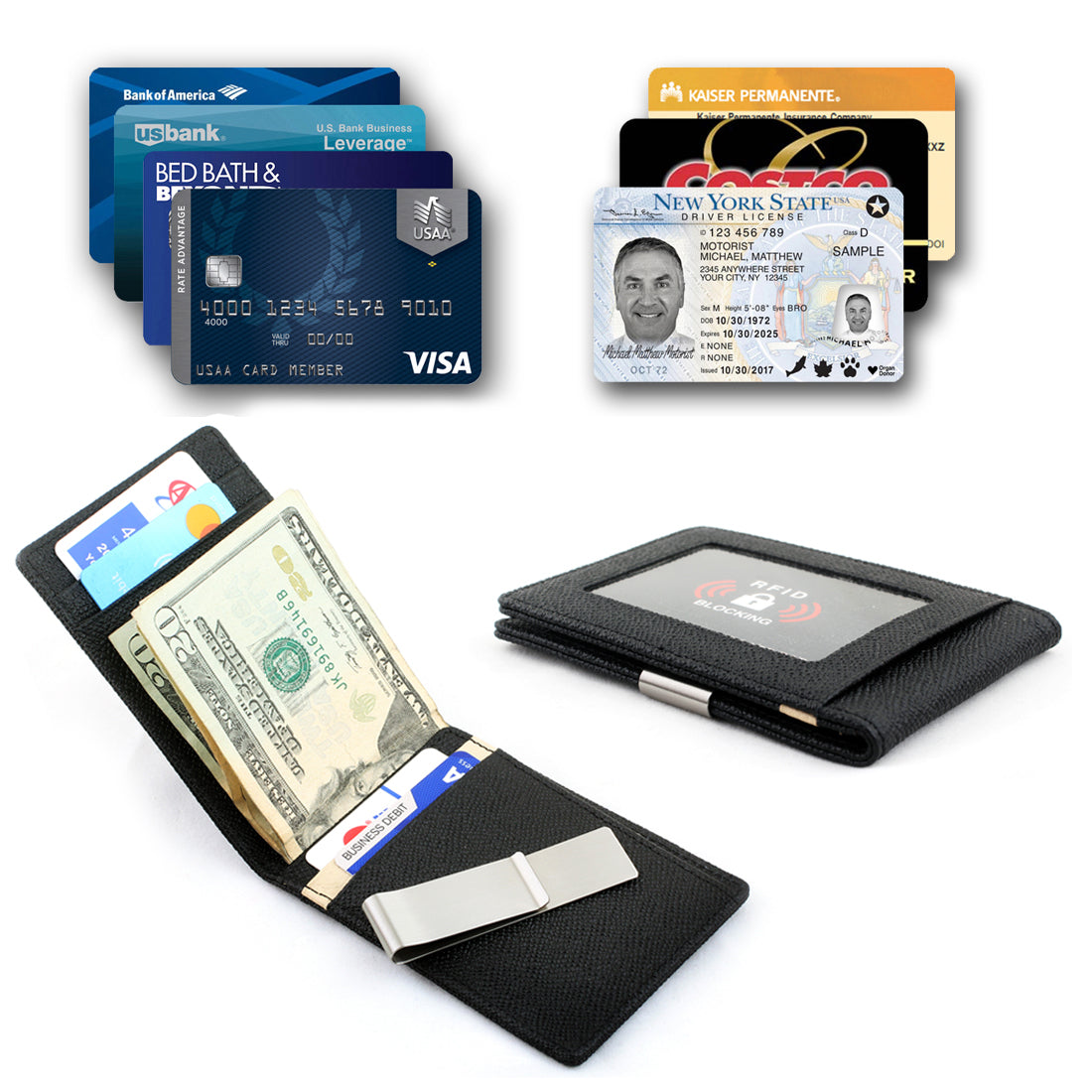 MLST009 SOTANIA Metal Money Clip Wallet & Ballpoint Pen Gift Set