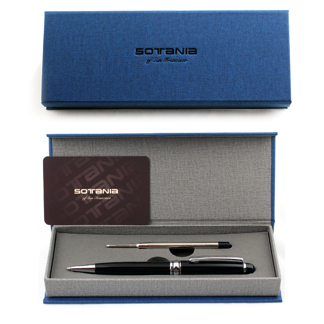 SOTANIA® Classic Ballpoint Pen Gift Set – Silver Trim & Refill Included