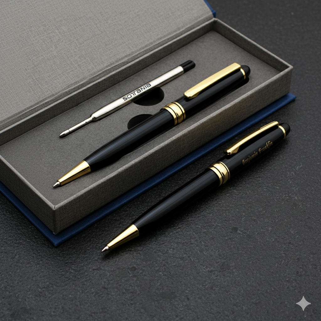 SOTANIA® Classic Ballpoint Pen Gift Set – Gold Trim & Refill Included